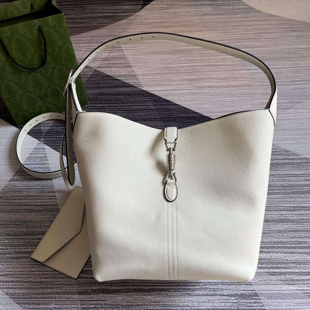 Gucci 763103 Jackie 1961 Small Shoulder Bag White