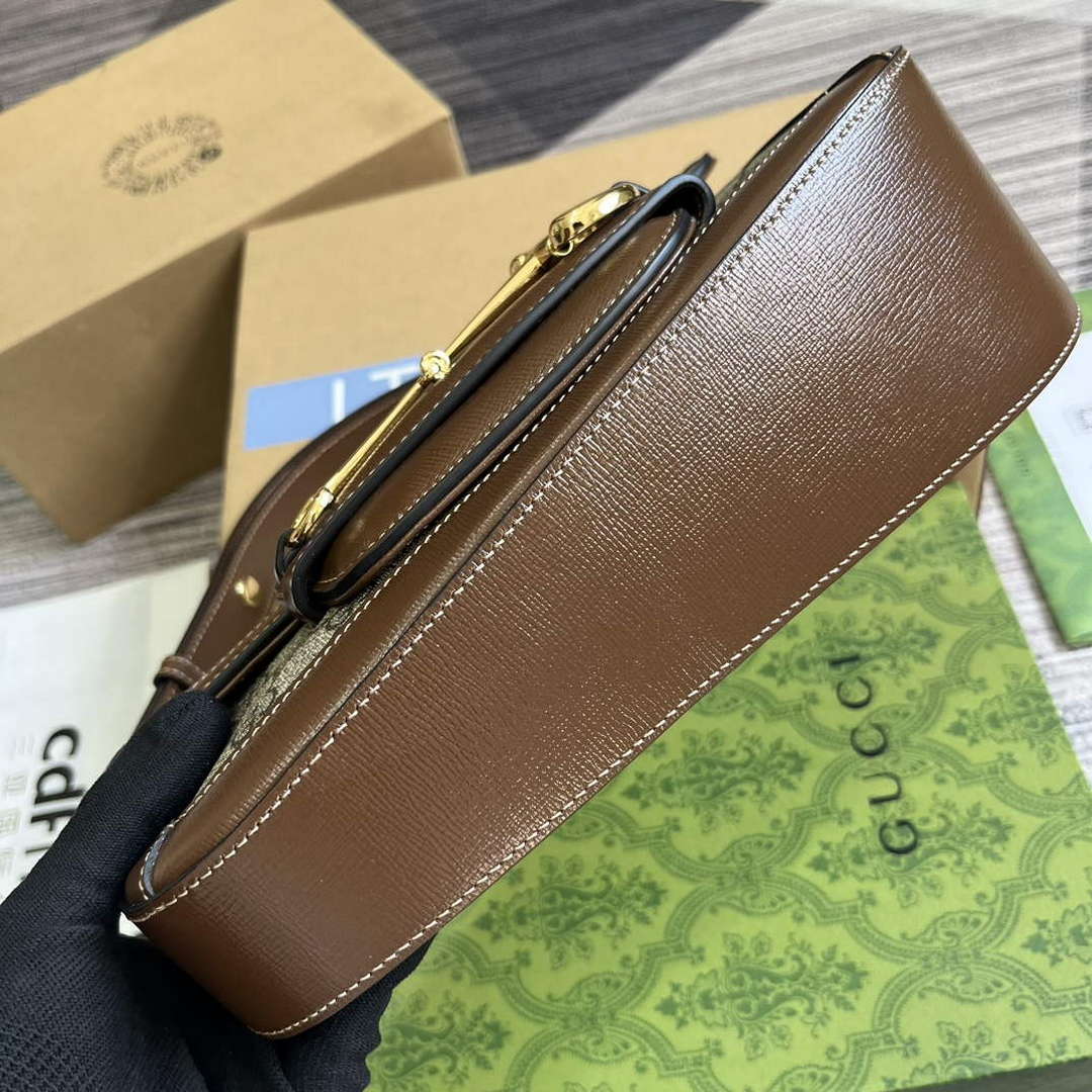 Gucci 764155 Gucci Horsebit 1955 Small Shoulder Bag Brown