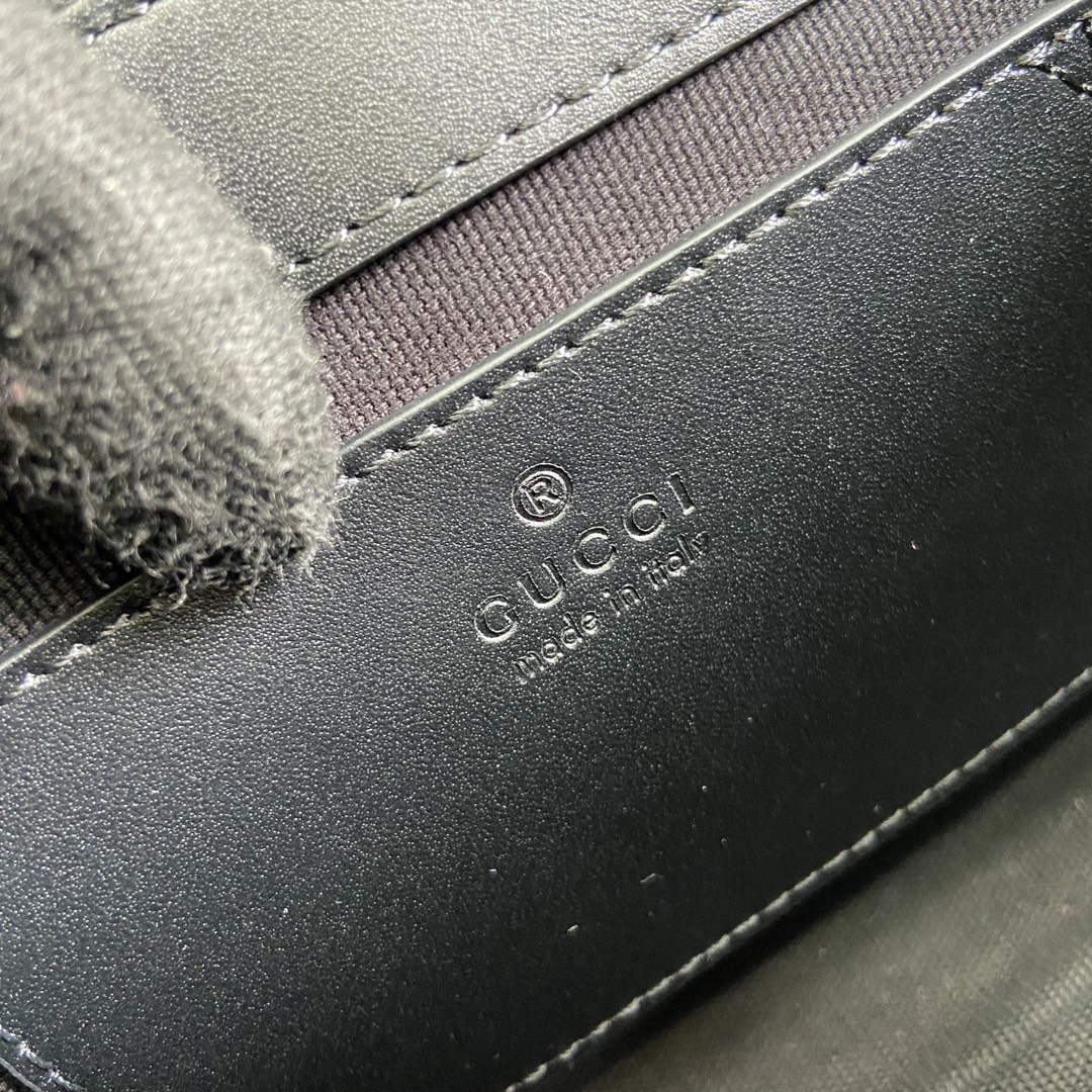 Gucci 772794 GG Super Mini Shoulder Bag Black