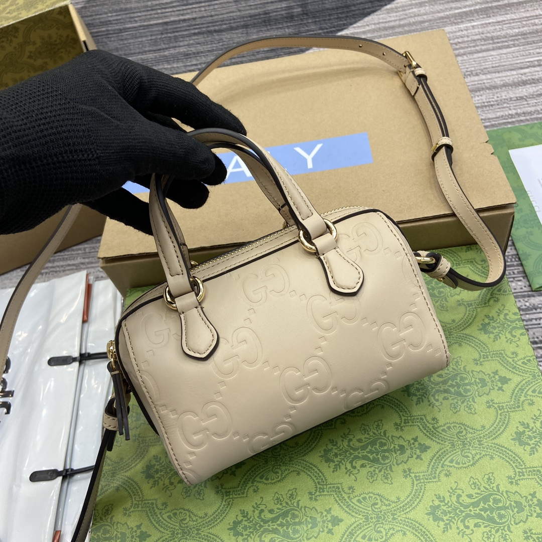 Gucci 790130 GG Super Mini Top Handle Bag Light beige