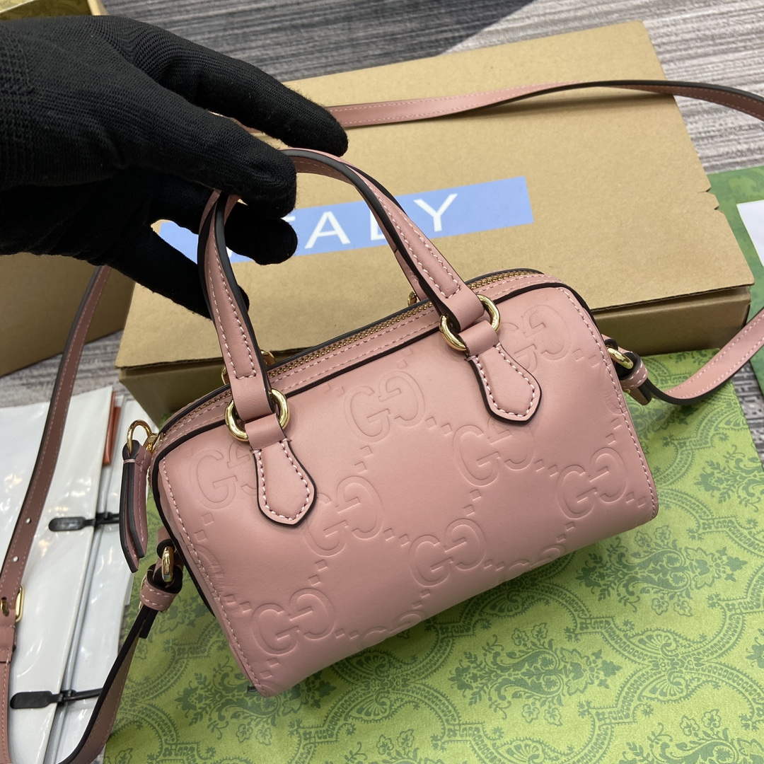 Gucci 790130 GG Super Mini Top Handle Bag Rose beige
