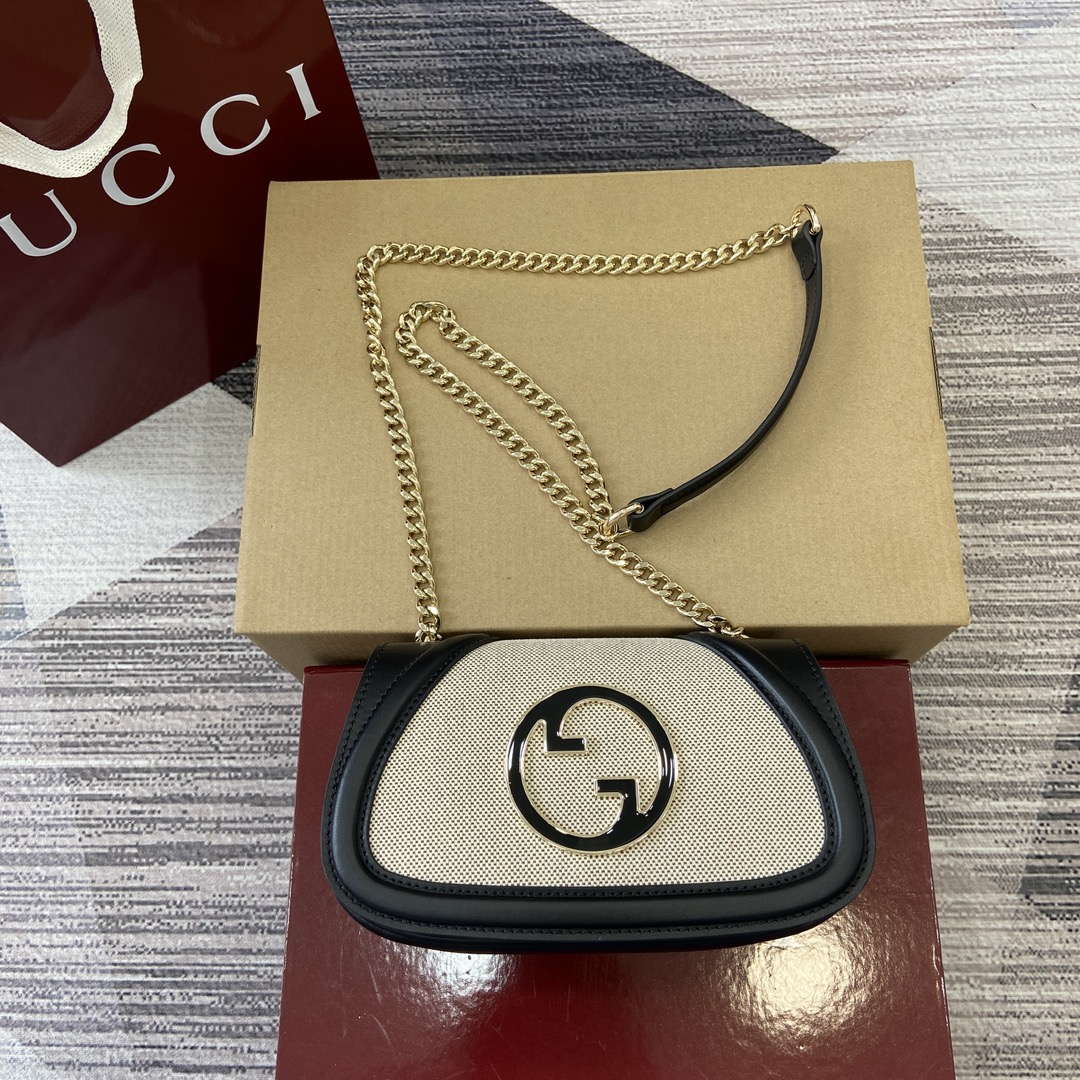 Gucci 815711 Gucci Blondie mini shoulder bag Beige?Black