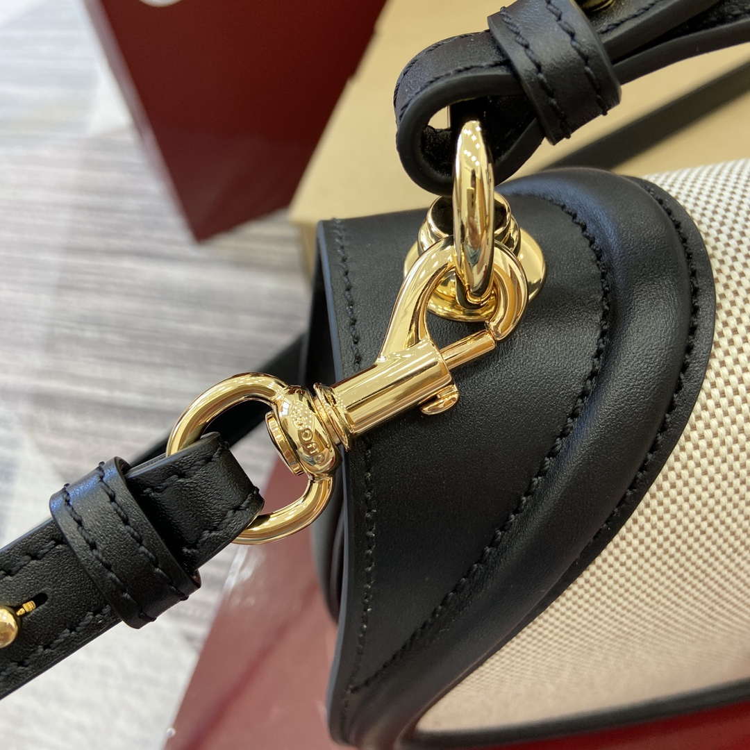 Gucci 815714 Gucci Blondie Small Top Handle Bag Black leather trim