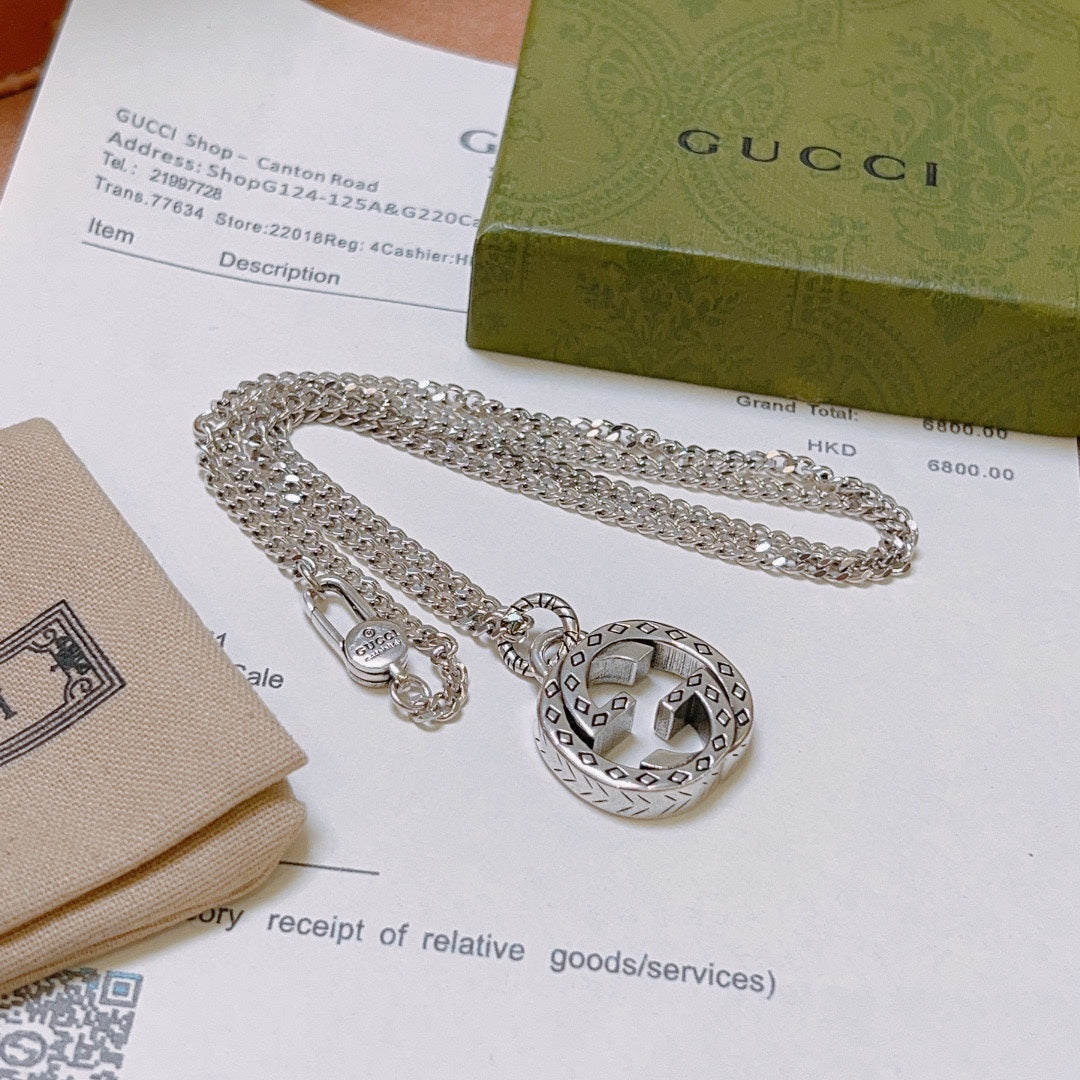 Gucci nterlocking necklace silver G2603173 Gucci Nterlocking Necklace Silver G2603173