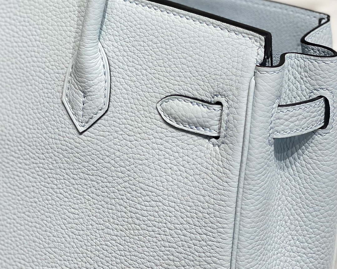 Hermes Birkin Designer Tote Bag Togo Leather 28566 Blue Pale