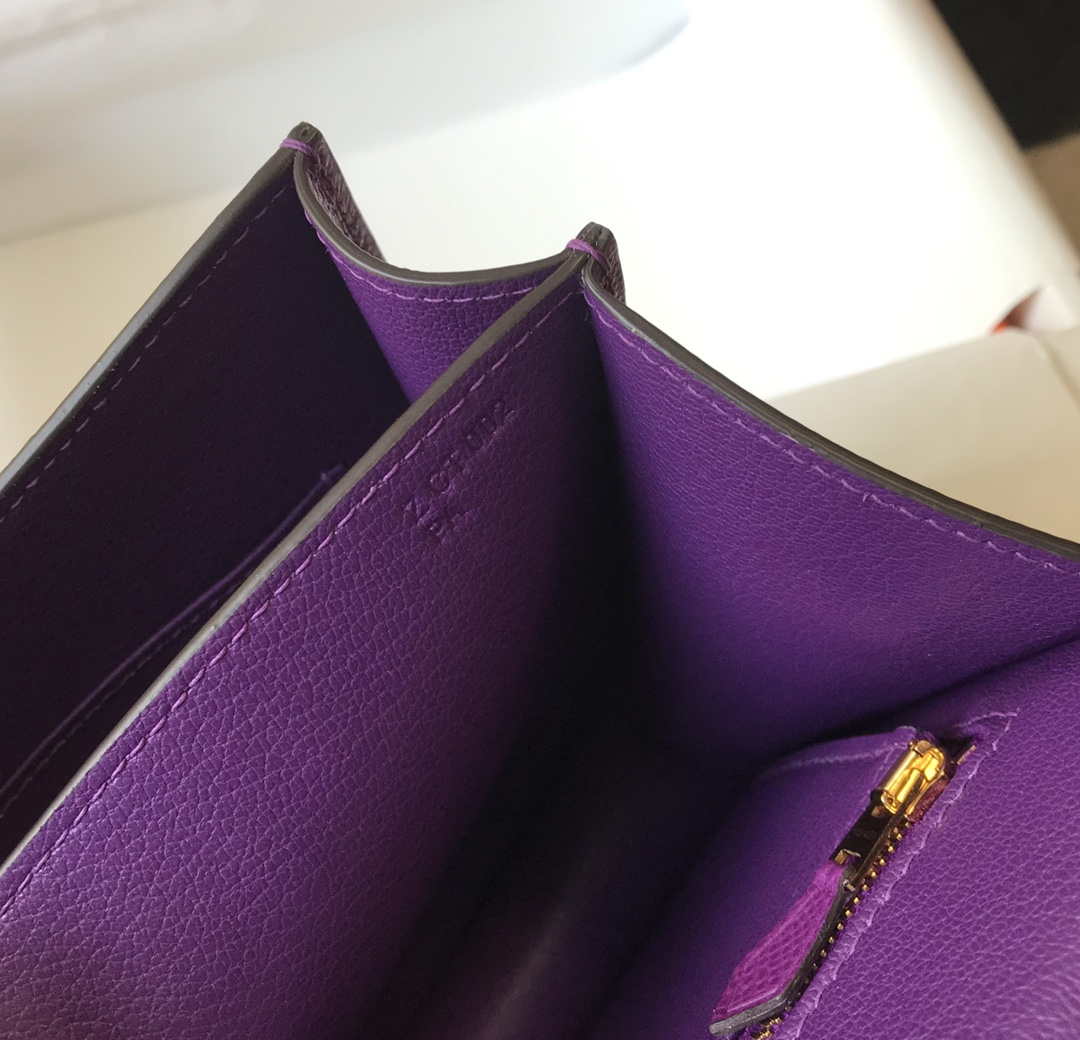 Hermes Constance Cross Body Bag Epsom Leather Gold H28404