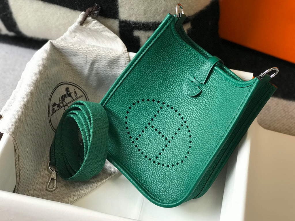 Hermes Evelyne Bag Designer Hermes Mini Crossbody Real Bag 20427 Dark Green