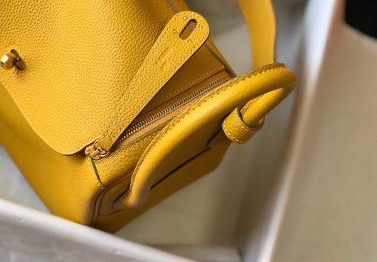 Hermes Lindy 26cm Designer Tote Shoulder Bags Yellow Gold