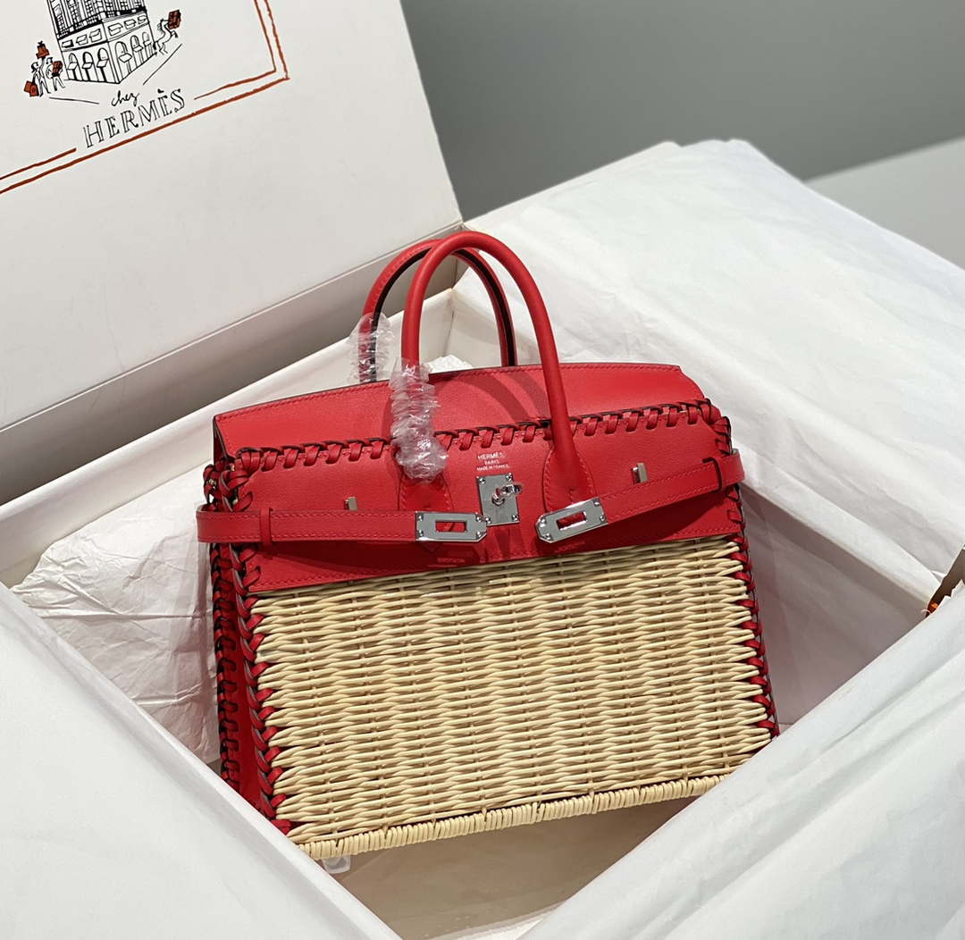 Hermes Picnic Sellier Birkin 25 Barenia Palladium Hardware H21802