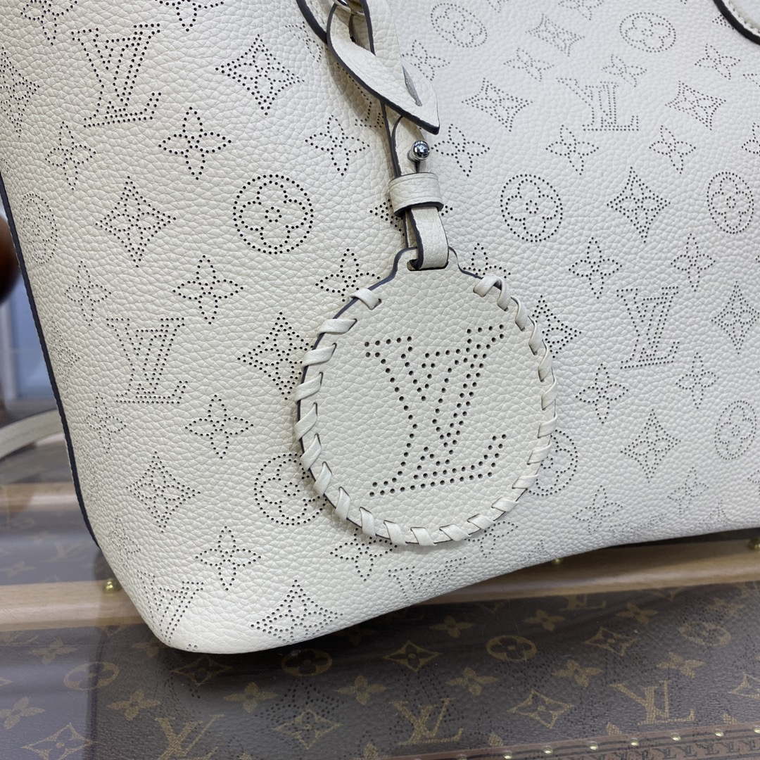 Louis Vuitton Blossom MM Mahina Tote Bag LV M21851 Beige Louis Vuitton Blossom Mm Mahina Tote Bag Lv M21851 Beige