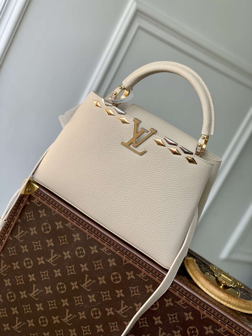 Louis Vuitton LV M12751 Capucines MM Handbag Apricot Louis Vuitton Lv M12751 Capucines Mm Handbag Apricot