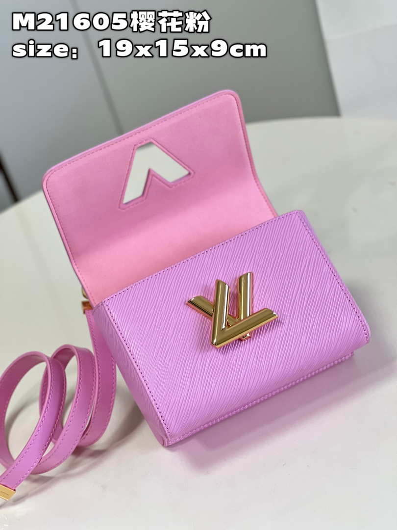 Louis Vuitton LV M21605 Twist PM Bag Epi Rose Red Louis Vuitton Lv M21605 Twist Pm Bag Epi Rose Red