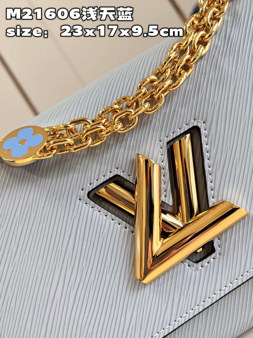 Louis Vuitton LV M21606 Twist MM Bag Epi Blue Louis Vuitton Lv M21606 Twist Mm Bag Epi Blue