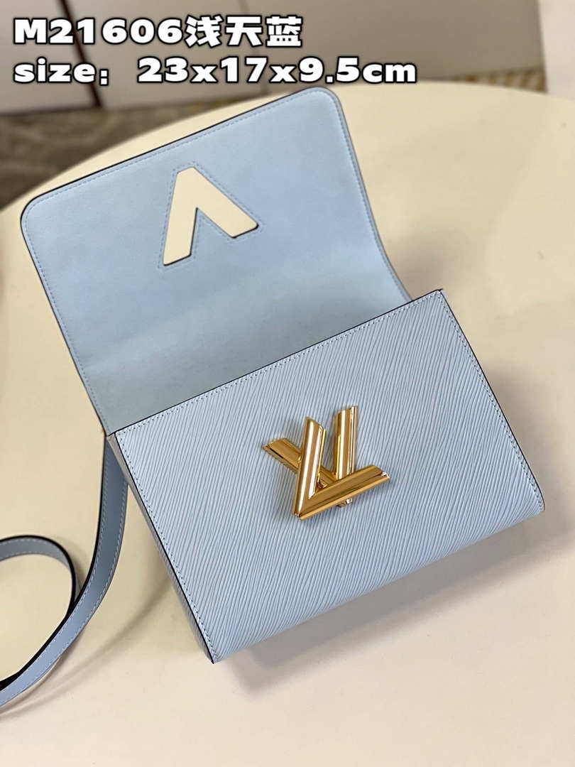 Louis Vuitton LV M21606 Twist MM Bag Epi Blue Louis Vuitton Lv M21606 Twist Mm Bag Epi Blue
