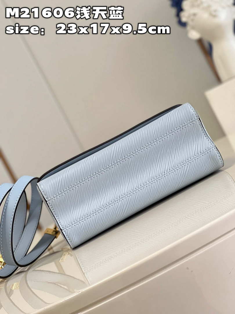 Louis Vuitton LV M21606 Twist MM Bag Epi Blue Louis Vuitton Lv M21606 Twist Mm Bag Epi Blue