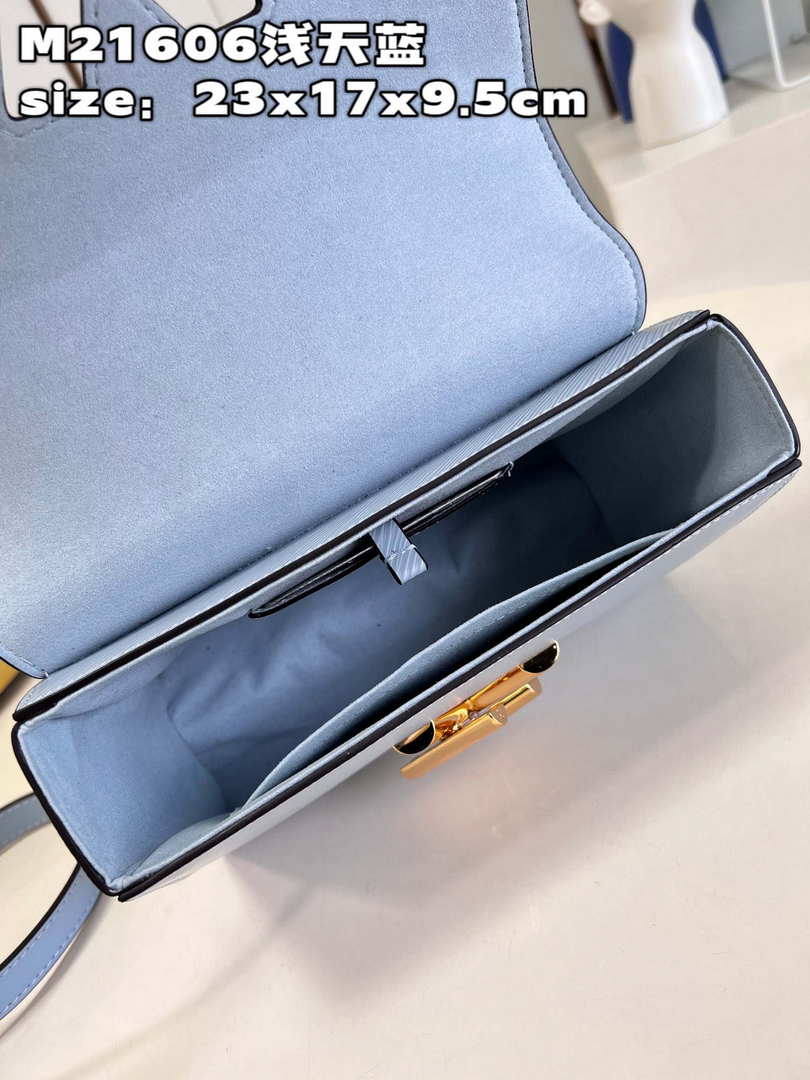 Louis Vuitton LV M21606 Twist MM Bag Epi Blue Louis Vuitton Lv M21606 Twist Mm Bag Epi Blue