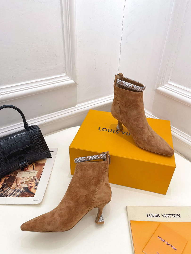 LV 1ACAKQ Louis Vuitton Women’s Sparkle Ankle Boot Heel 65mm L75230