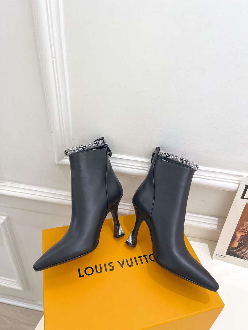 LV 1ACAKQ Louis Vuitton Women’s Sparkle Ankle Boot Heel 95mm L75226