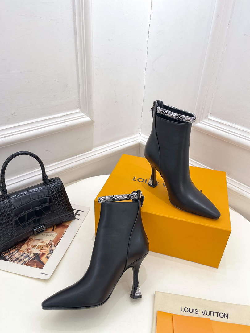 LV 1ACAKQ Louis Vuitton Women’s Sparkle Ankle Boot Heel 95mm L75226