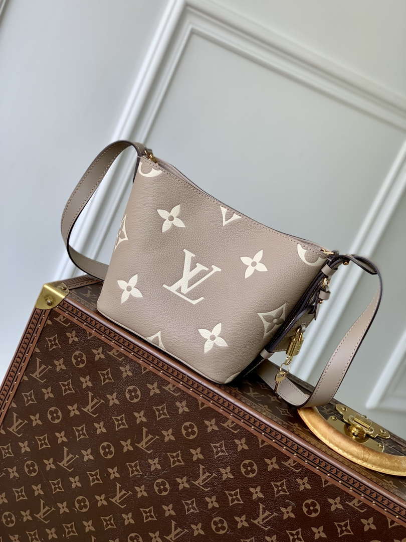LV M13045 Louis Vuitton All In BB Bag Bicolor Monogram Empreinte leather Cream