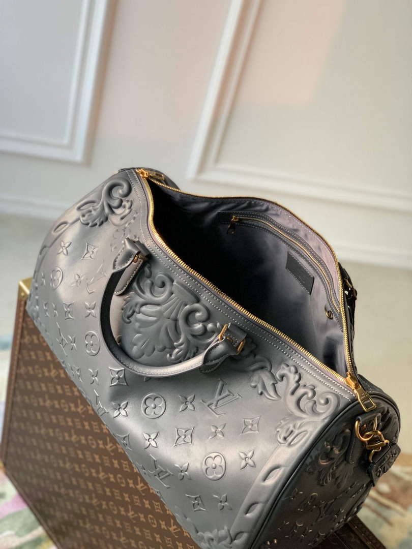 LV M21845 Louis Vuitton Keepall Bandoulière 50 Bag Dark Shadow Grey