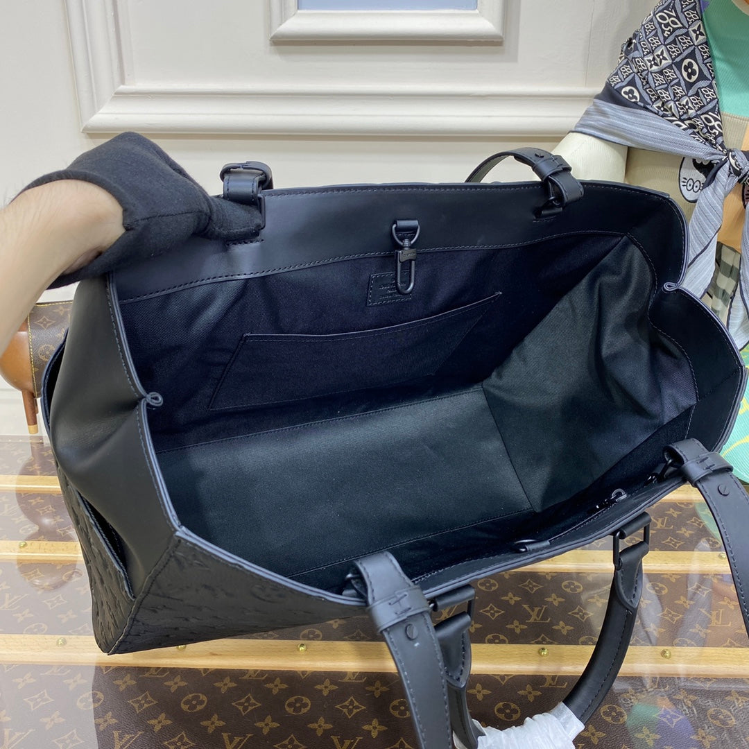 LV M21865 Louis Vuitton Sac Plat 24H Tote Bag Embossed Taurillon Monogram cowhide leather