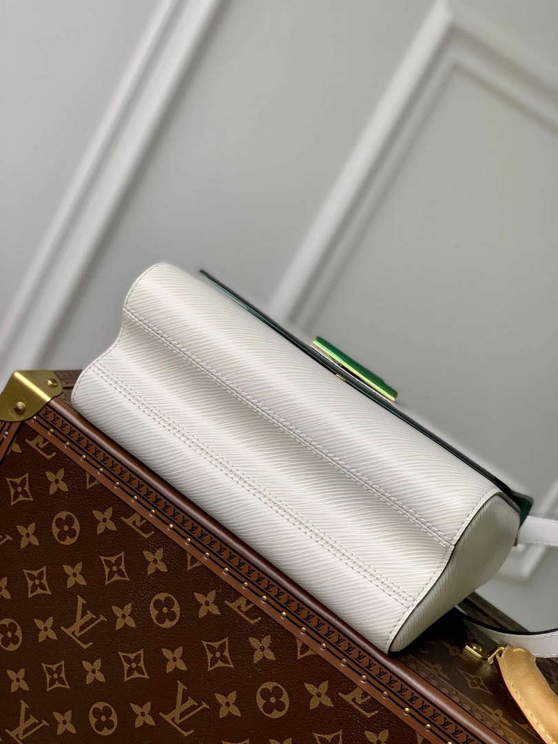 LV M22029 Louis Vuitton Twist MM Bag Epi Leather White