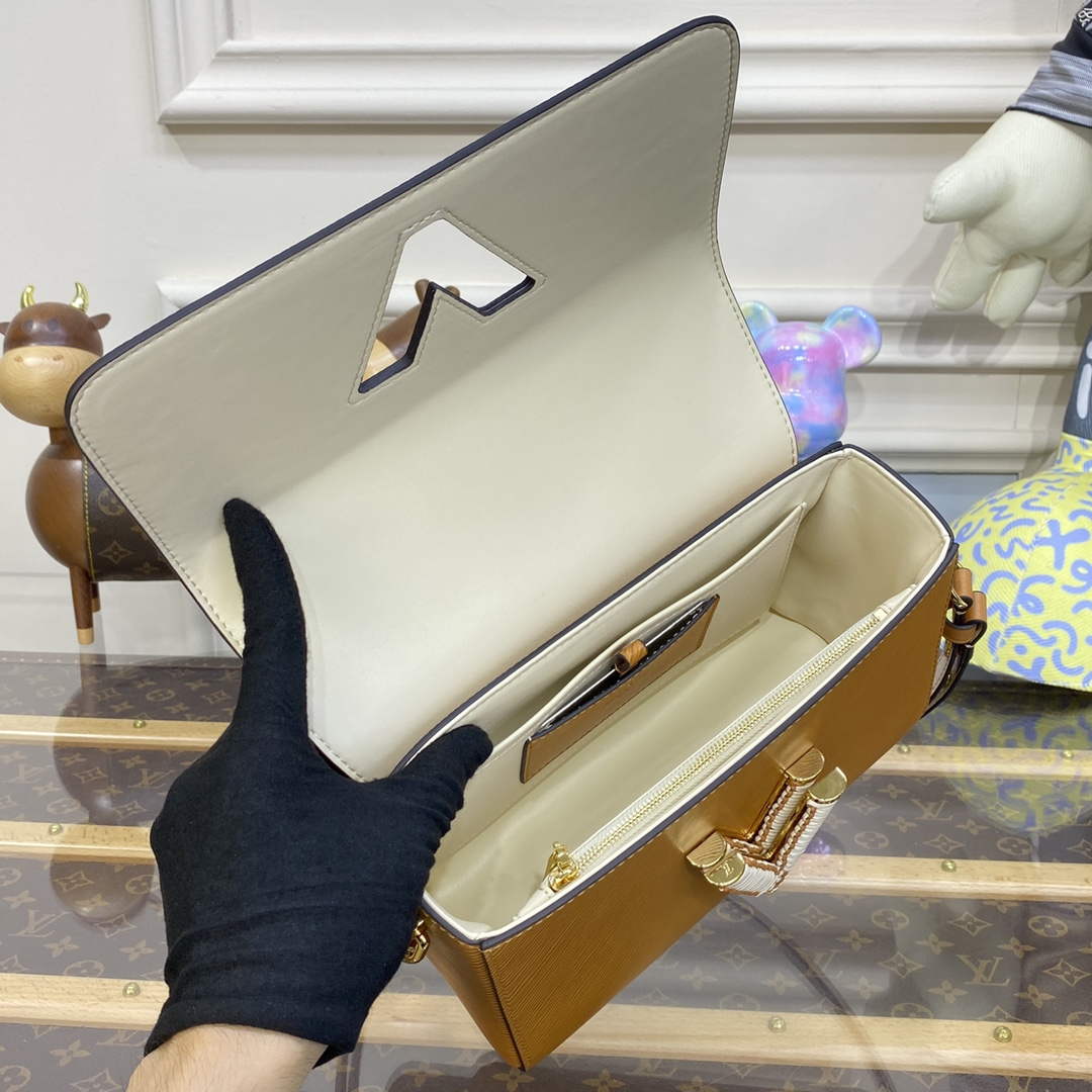 LV M22229 Louis Vuitton Twist MM Handbag Honey Gold
