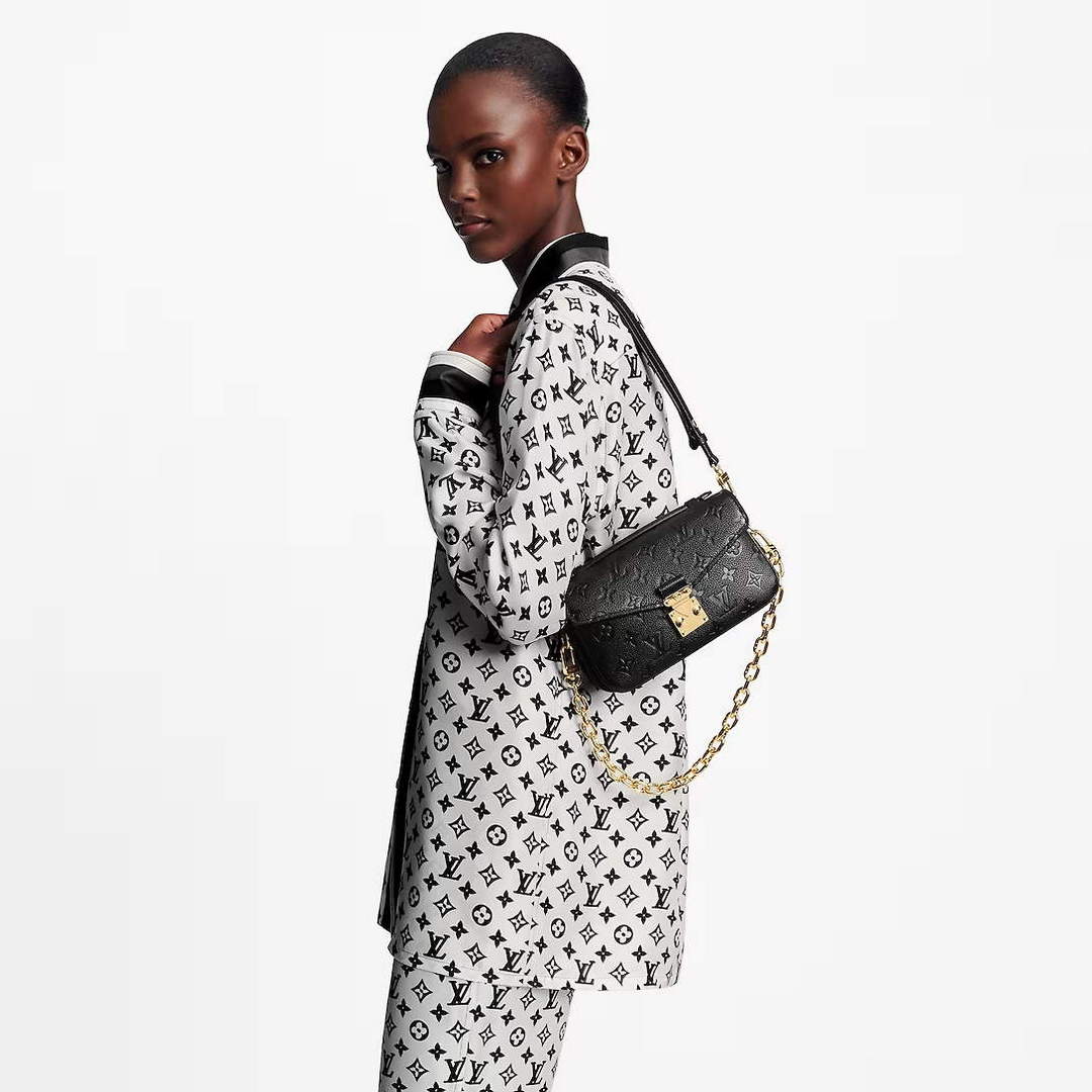 LV M46595 Louis Vuitton Pochette Métis East West bag Monogram Empreinte Leather Black Lv M46595 Louis Vuitton Pochette Métis East West Bag Monogram Empreinte Leather Black