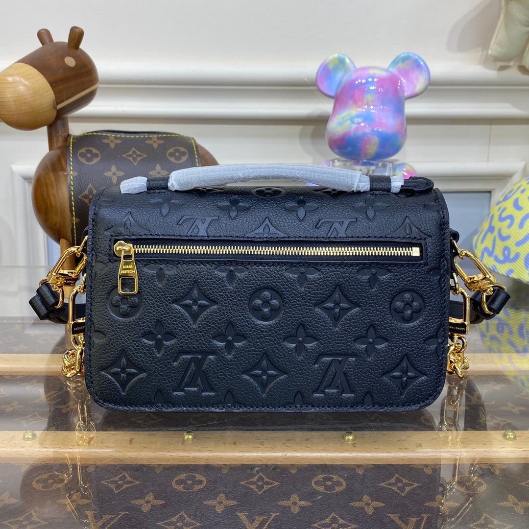 LV M46595 Louis Vuitton Pochette Métis East West bag Monogram Empreinte Leather Black Lv M46595 Louis Vuitton Pochette Métis East West Bag Monogram Empreinte Leather Black