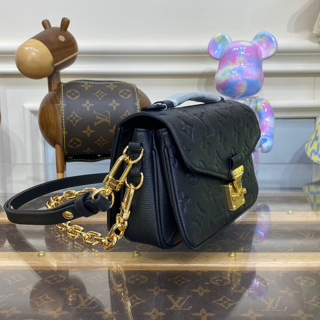 LV M46595 Louis Vuitton Pochette Métis East West bag Monogram Empreinte Leather Black Lv M46595 Louis Vuitton Pochette Métis East West Bag Monogram Empreinte Leather Black