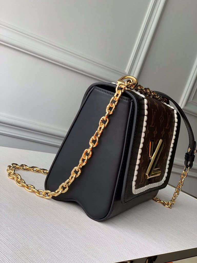 LV M50282 Louis Vuitton M57517 Twist MM shoulder Epi bag Black and Monogram