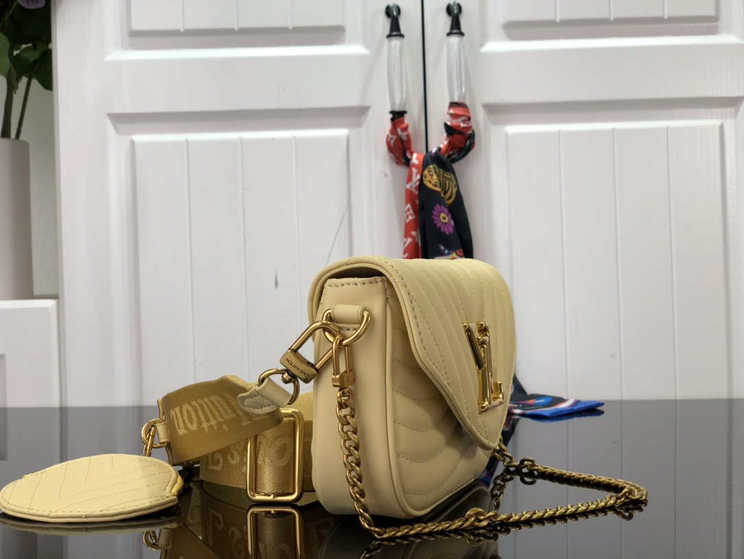 LV M56466 Louis Vuitton New Wave Multi-Pochette Leather M56467 Light Yellow