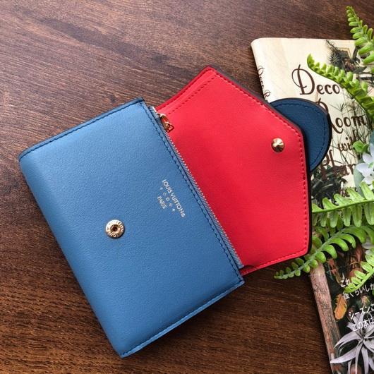 LV M69175 Louis Vuitton LV Pont 9 Compact Wallet Epi Leather Blue