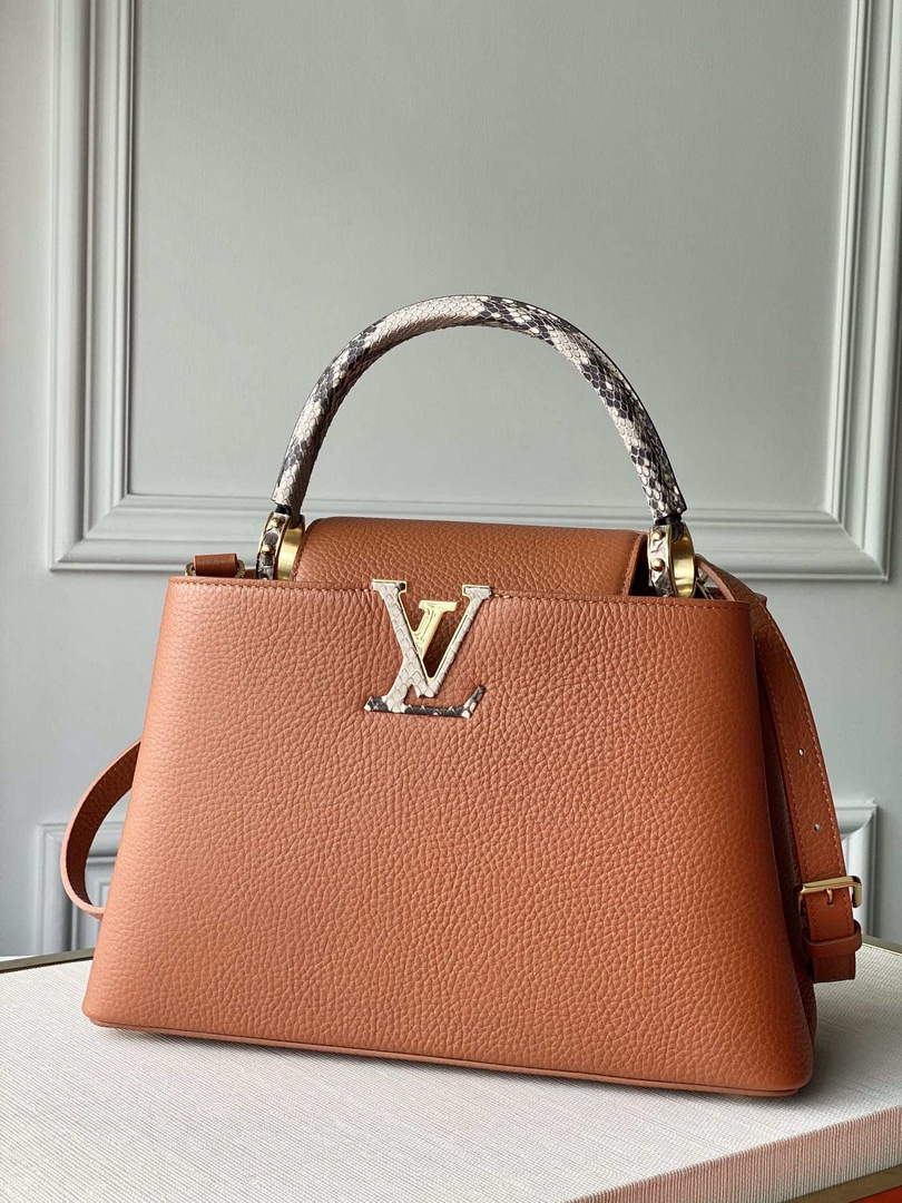 LV N97980 Louis Vuitton Capucines MM Bag Brown