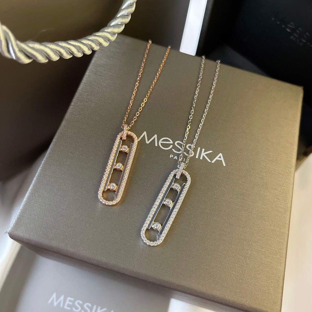 Messika Rose Gold Diamond Necklace Move Classique 20217