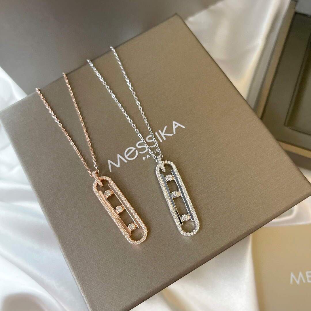 Messika Rose Gold Diamond Necklace Move Classique 20217