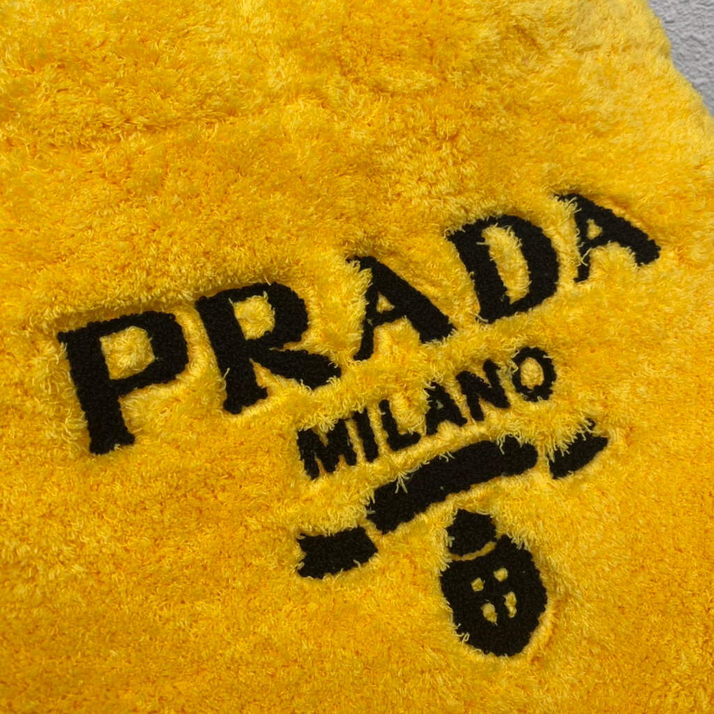 Prada 1BG130 Shearling Tote Shoulder bag Yellow