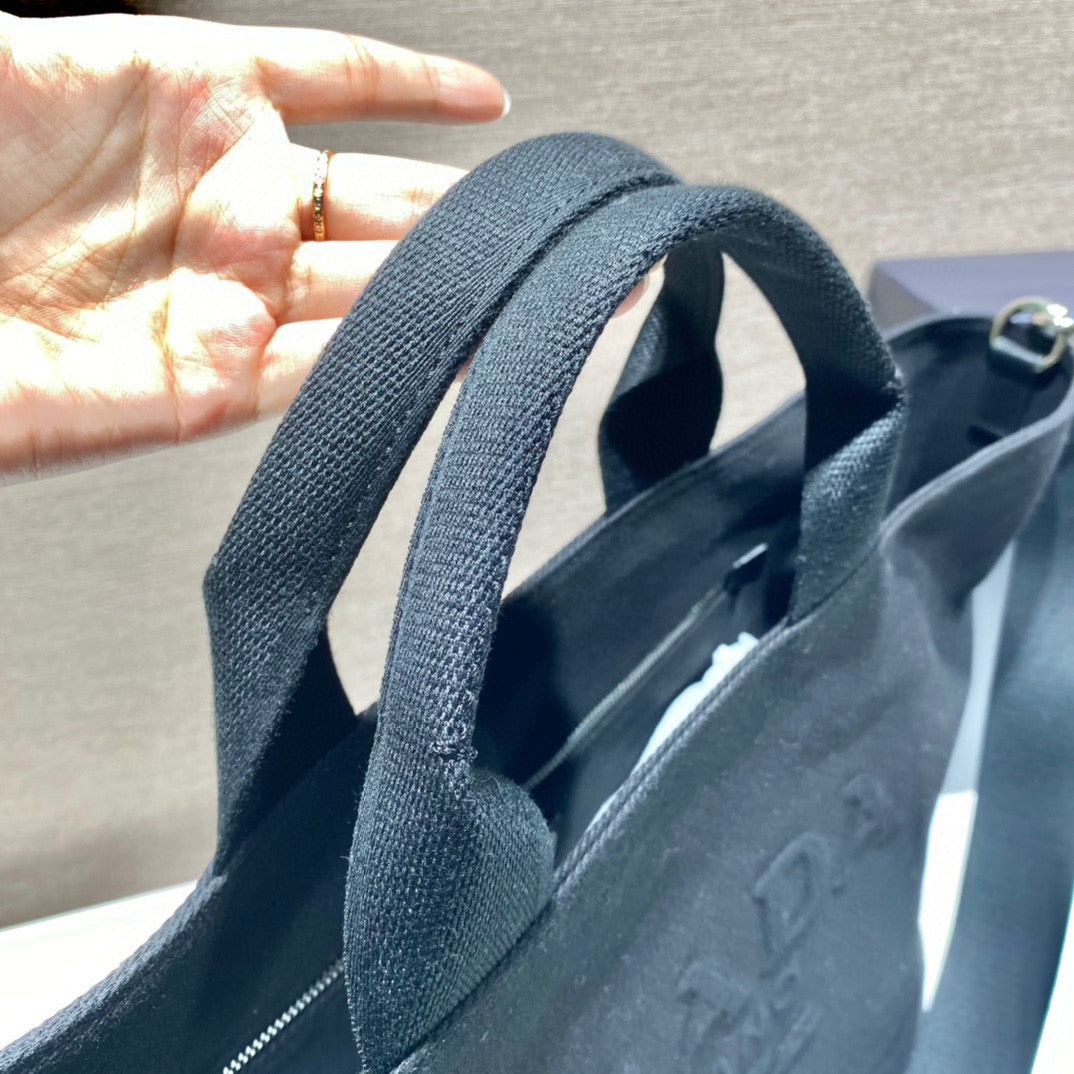 Prada 1BG395 Drill tote Shoulder bag Black