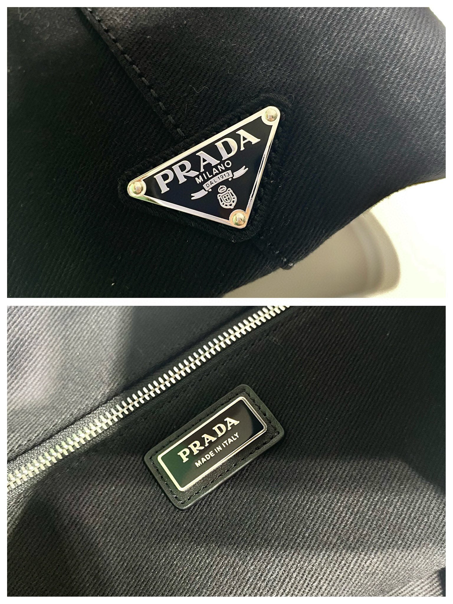 Prada 1BG395 Drill tote Shoulder bag Black