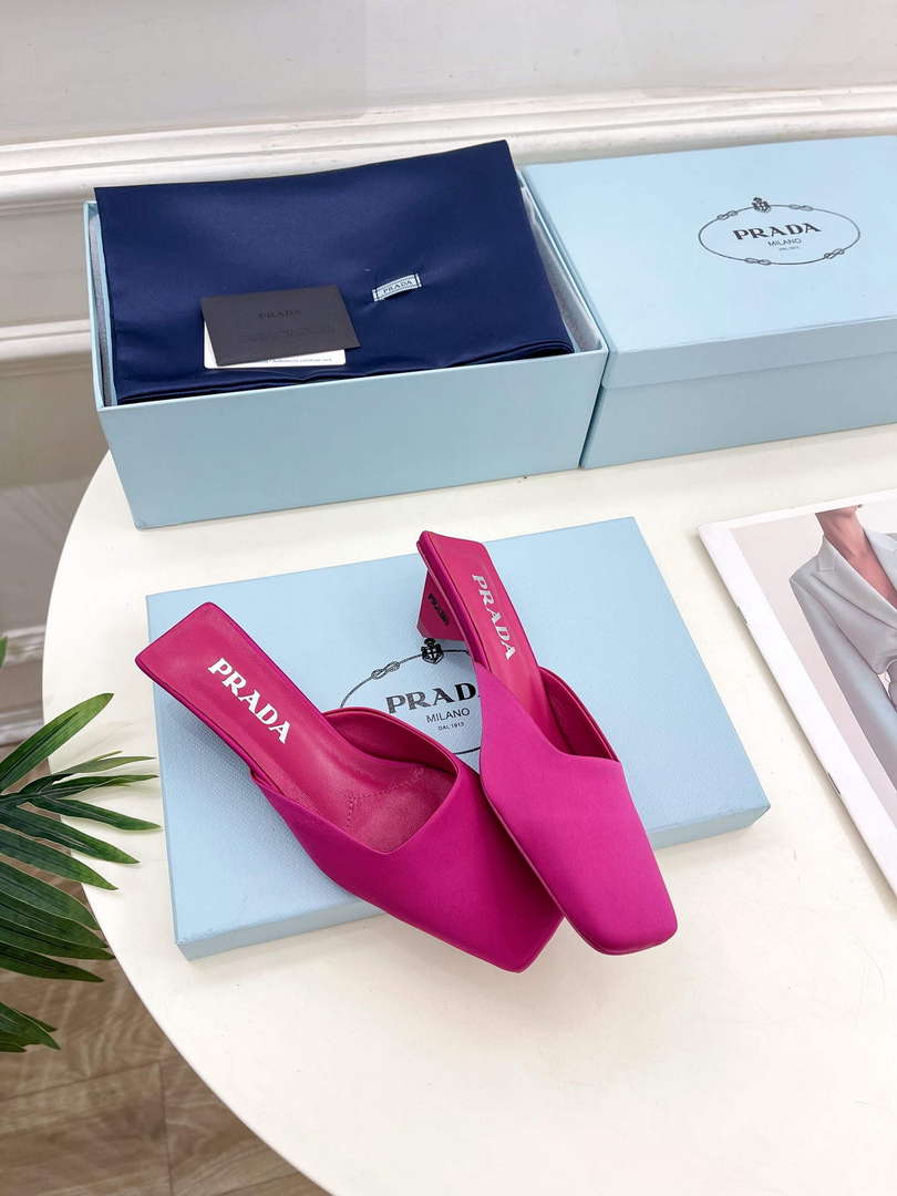 Prada 1I479N Women’s Satin Mules Fashion Shoes P67321