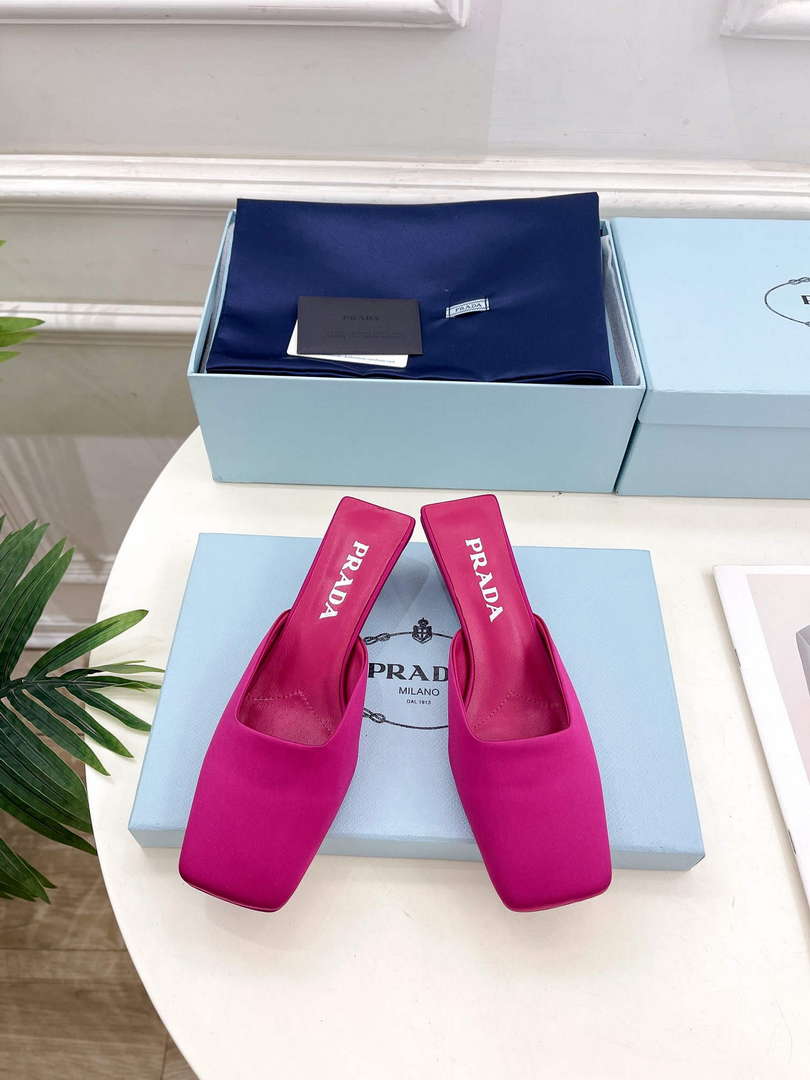 Prada 1I479N Women’s Satin Mules Fashion Shoes P67321