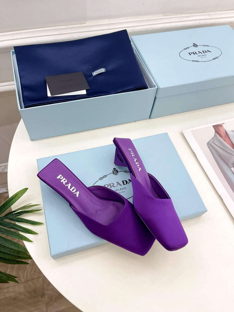 Prada 1I479N Women’s Satin Mules Fashion Shoes P67322