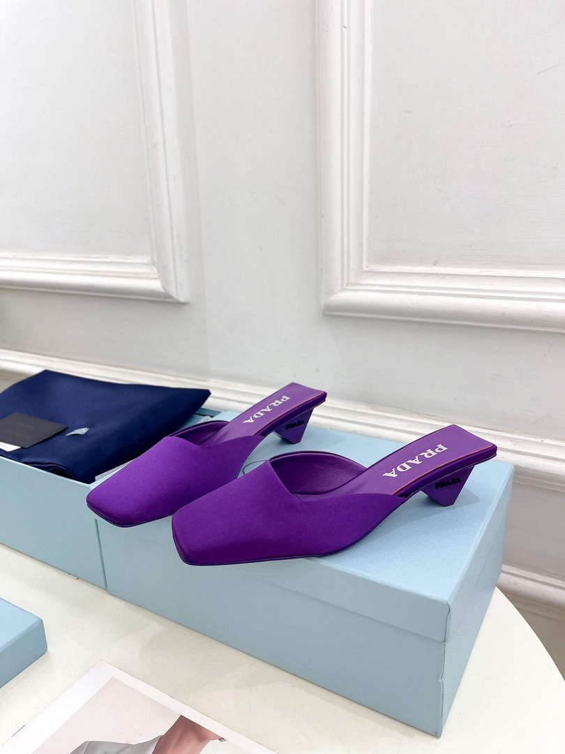 Prada 1I479N Women’s Satin Mules Fashion Shoes P67322