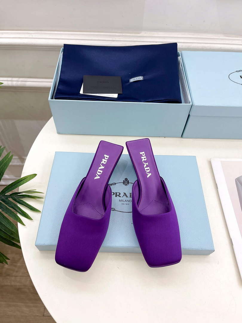 Prada 1I479N Women’s Satin Mules Fashion Shoes P67322