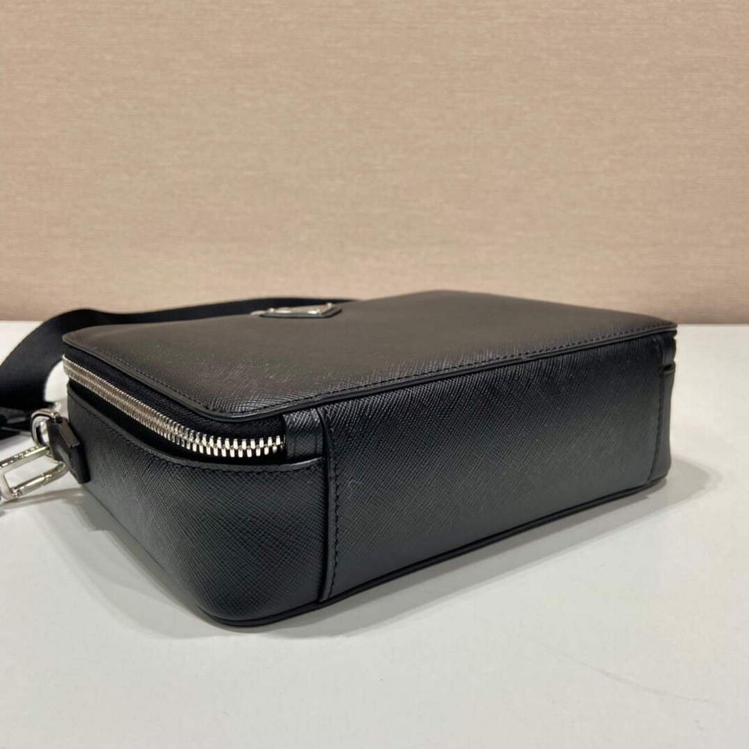 Prada 2VH069 Brique Saffiano leather bag Black