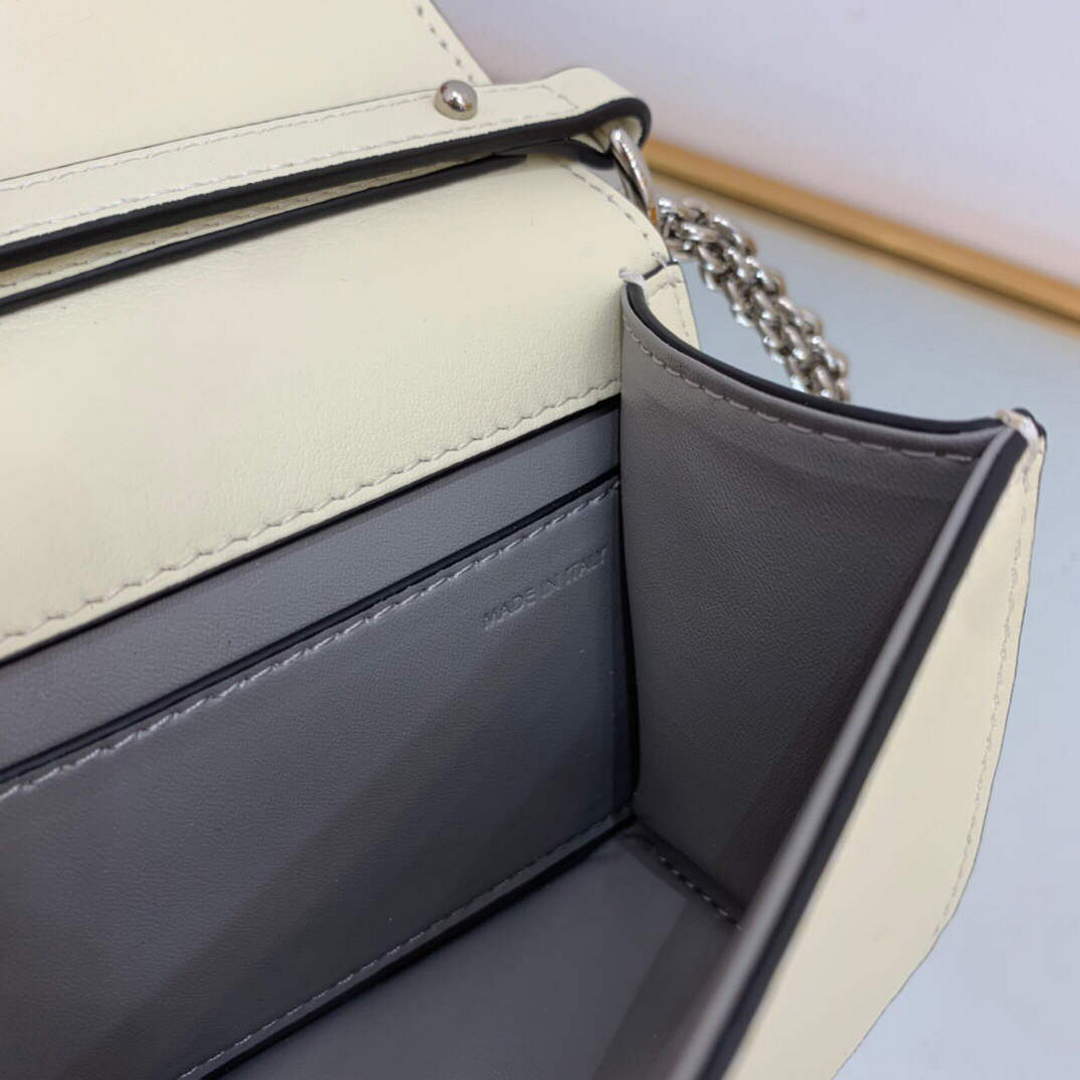 Valentino WB0K53ZXL Star diamond Locò Small Shoulder Bag in Calfskin Light Ivory