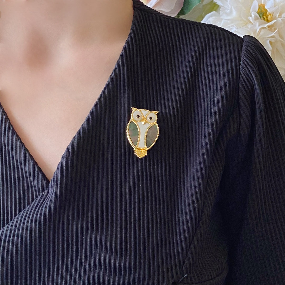 Van Cleef & Arpels Lucky Animals Owl Brooch VCARP2AV00 yellow gold Van Cleef & Arpels Lucky Animals Owl Brooch Vcarp2Av00 Yellow Gold