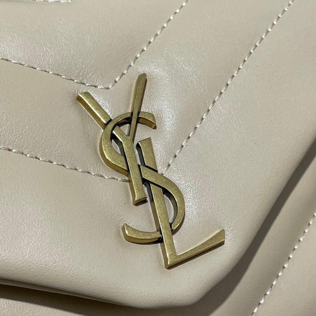 YSL 467072 Saint Laurent Loulou Toy Bag In Matelassé “Y” Leather Apricot