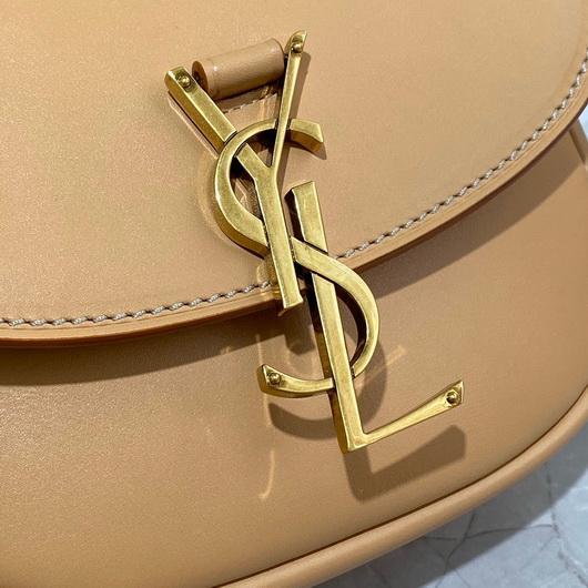 YSL 619740 Yves Saint Laurent Kaia Small Satchel in Smooth Leather Apricot